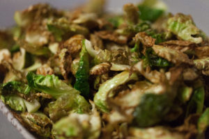 Close up image of green color Brussels in a plate